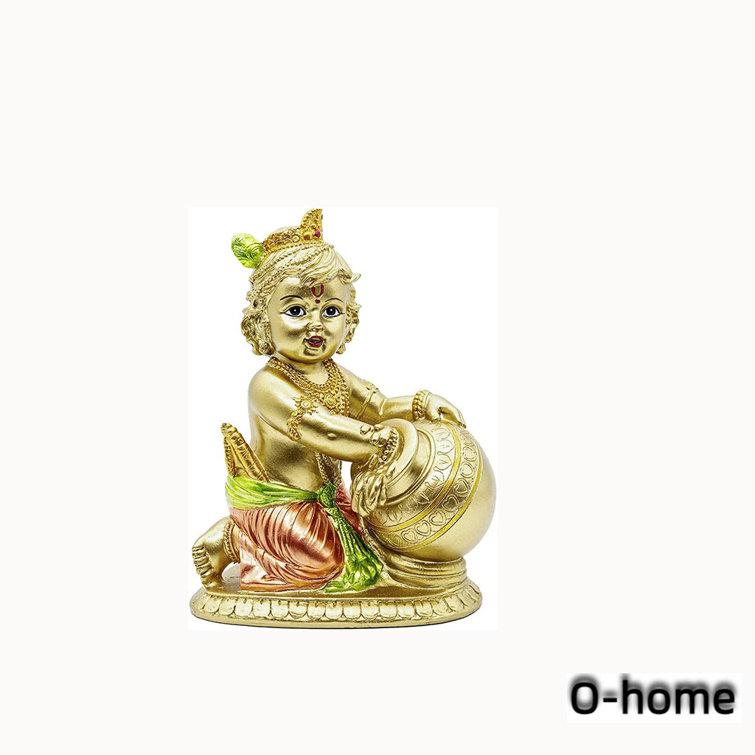 Bungalow Rose Baby Krishna Statue Indian God Krishna Figurines Home